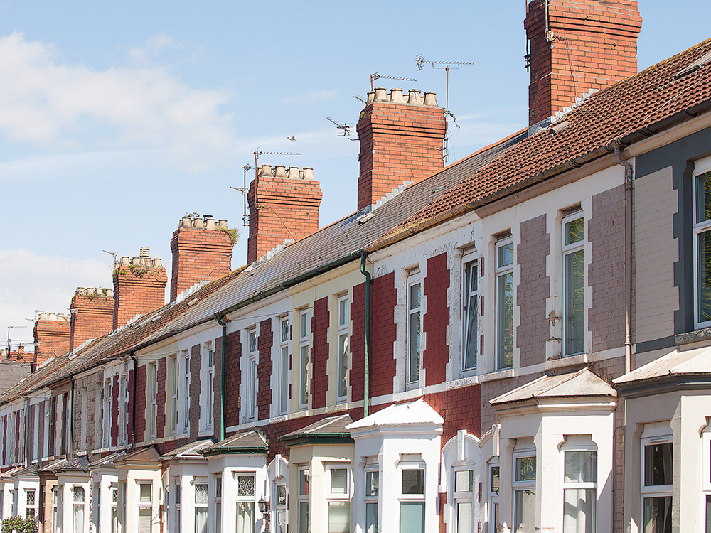 Row of terrace housing displaying the types of property that would be suited to converting into flats.