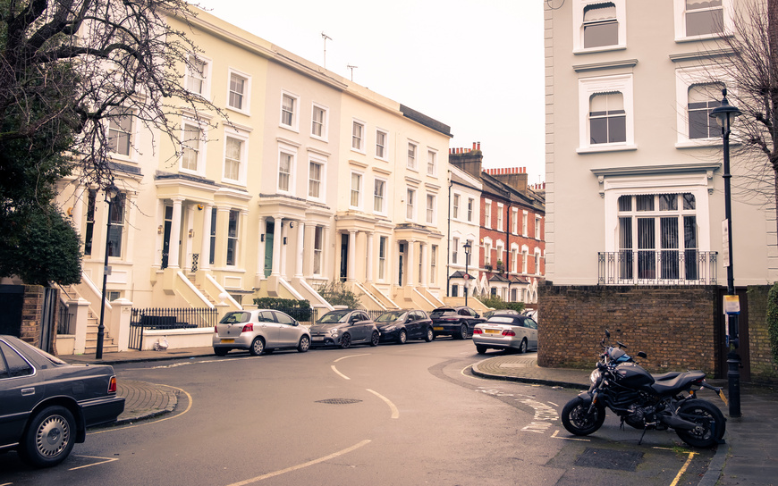 An attractive street of terraced houses off Abbey Road in north west London