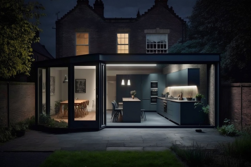 House Extension for Modern Kitchen in Classic British House