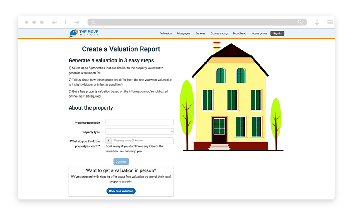 Move Market Online Valuation Homepage