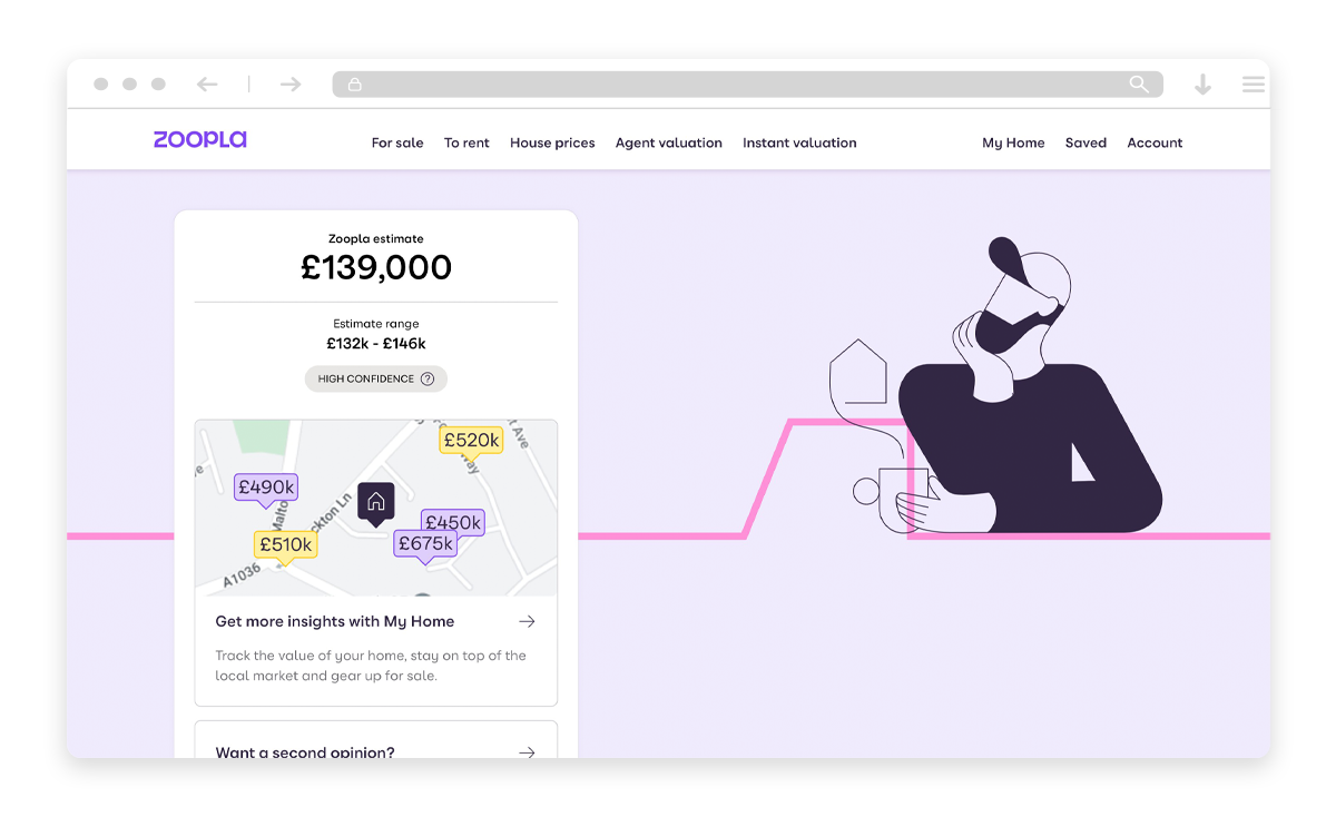 Zoopla Online Valuation Homepage